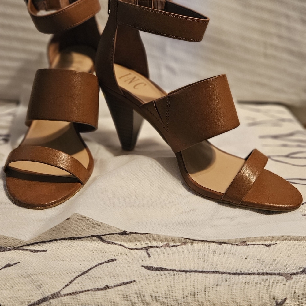 INC International Concepts Women's Brown Strappy Heels